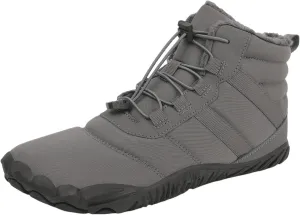 ZWRXW Men's Women's Winter Barefoot Hiking Boots Zero Drop Snow Boots Waterproof Warm Fur Lined Winter Hiking Boot Minimalist Slip On Shoes Wide Toe Box Ankle Booties