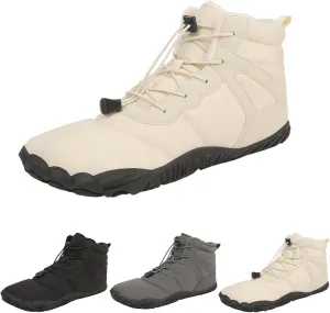 ZWRXW Men's Women's Winter Snow Boots Barefoot Zero Drop Hiking Waterproof Shoes Warm Fur Lined Slip On Sneakers Barefoot Hiking Shoes Anti-Slip Ankle Boots