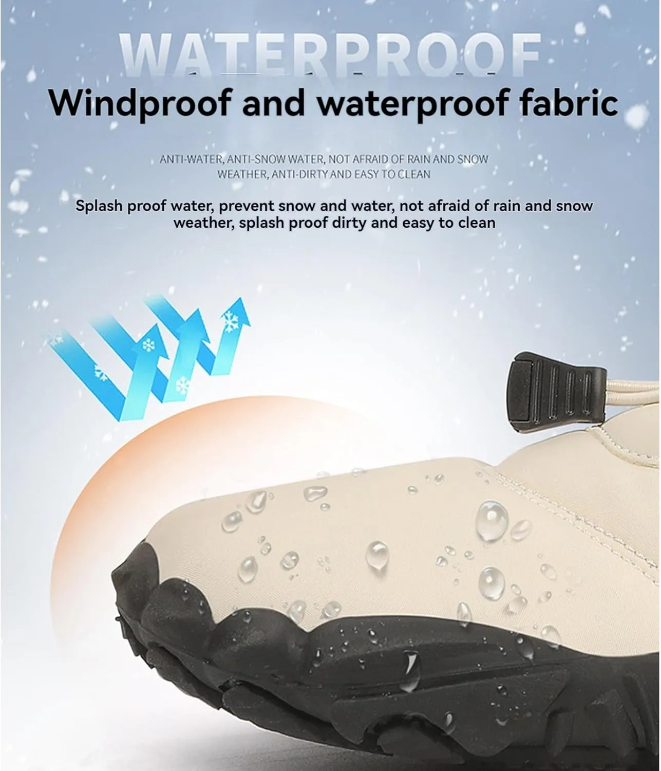 ZWRXW Men's Women's Winter Snow Boots Barefoot Zero Drop Hiking Waterproof Shoes Warm Fur Lined Slip On Sneakers Barefoot Hiking Shoes Anti-Slip Ankle Boots