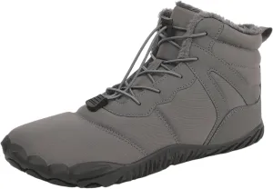 ZWRXW Men's Women's Winter Snow Boots Barefoot Zero Drop Hiking Waterproof Shoes Warm Fur Lined Slip On Sneakers Barefoot Hiking Shoes Anti-Slip Ankle Boots