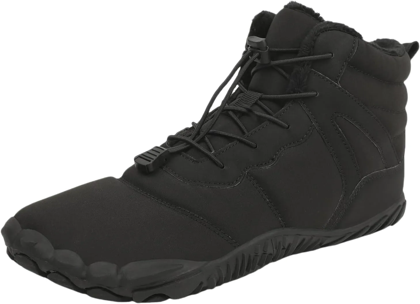 ZWRXW Men's Women's Winter Snow Boots Barefoot Zero Drop Hiking Waterproof Shoes Warm Fur Lined Slip On Sneakers Barefoot Hiking Shoes Anti-Slip Ankle Boots