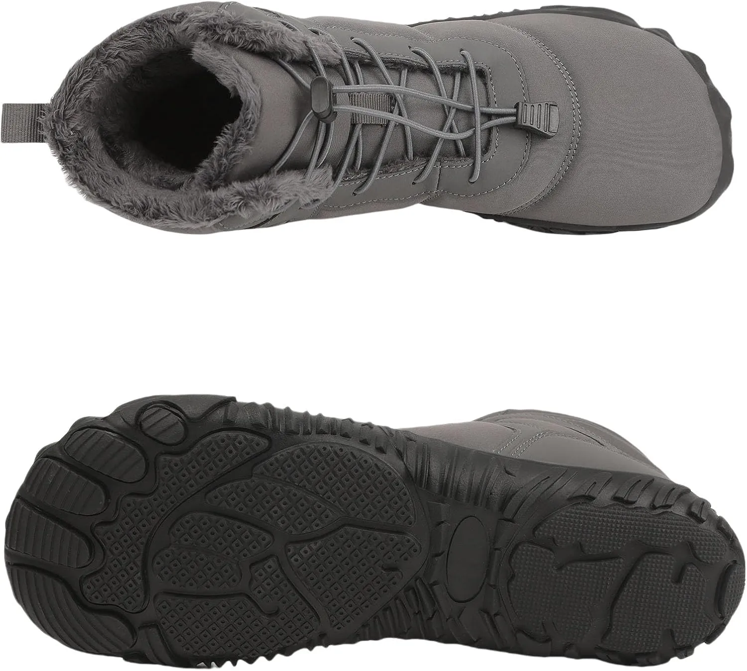ZWRXW Men's Women's Winter Snow Boots Barefoot Zero Drop Hiking Waterproof Shoes Warm Fur Lined Slip On Sneakers Barefoot Hiking Shoes Anti-Slip Ankle Boots