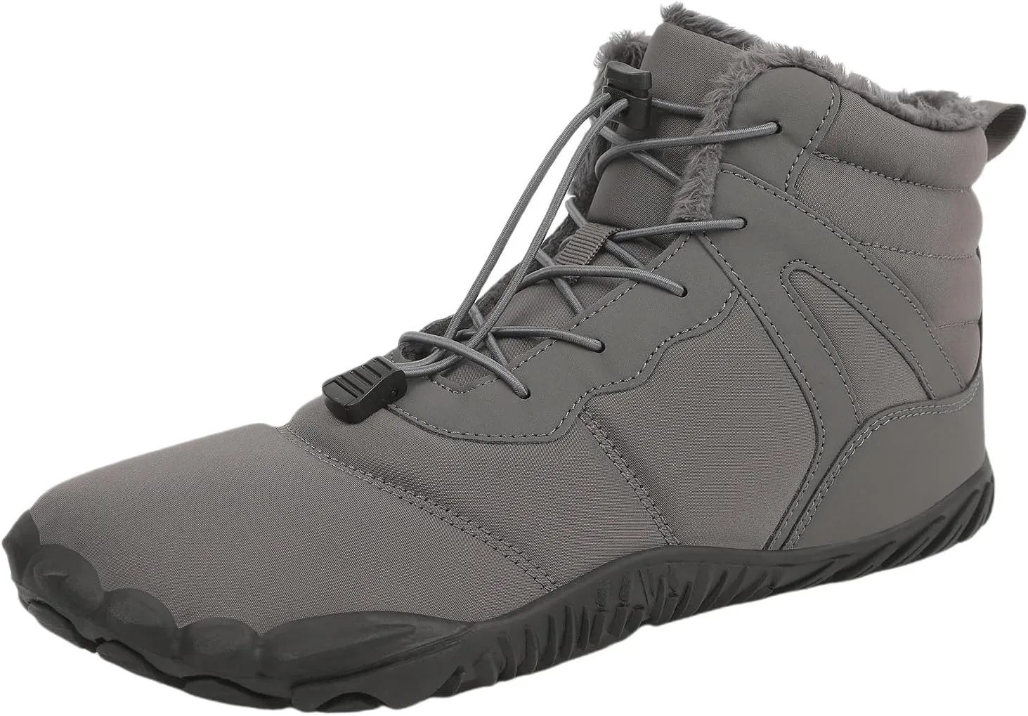 ZWRXW Men's Women's Winter Snow Boots Barefoot Zero Drop Hiking Waterproof Shoes Warm Fur Lined Slip On Sneakers Barefoot Hiking Shoes Anti-Slip Ankle Boots