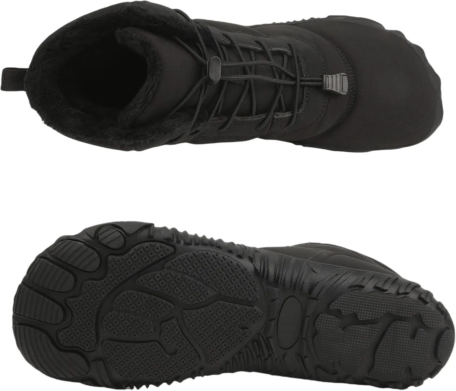 ZWRXW Men's Women's Winter Snow Boots Barefoot Zero Drop Hiking Waterproof Shoes Warm Fur Lined Slip On Sneakers Barefoot Hiking Shoes Anti-Slip Ankle Boots