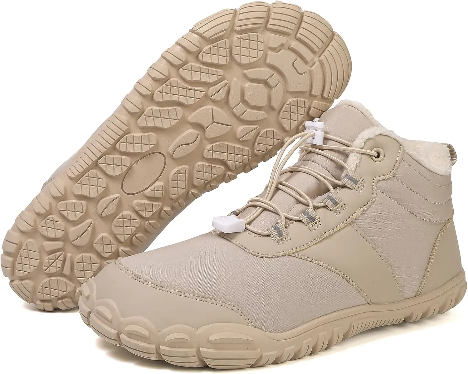 ZWRXW Winter Barefoot Shoes Women Hike Shoe Footwear Barefoot Shoes Mens Waterproof Non Slip Warm Snow Boots Wide Toe Box Hiking Sneaker Unisex