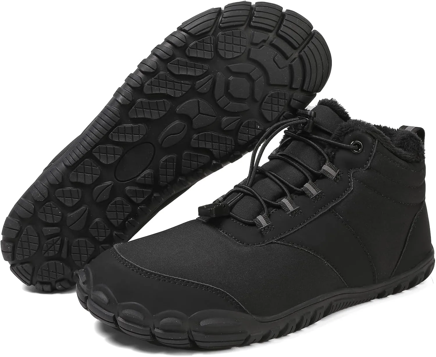 ZWRXW Winter Barefoot Shoes Women Men Hike Shoes Footwear Slip On Warm Zero Drop Snow Boot Minimalist Waterproof Shoe Wide Toe Barefoot Hiking Shoe Wide Toe Box Ankle Boots