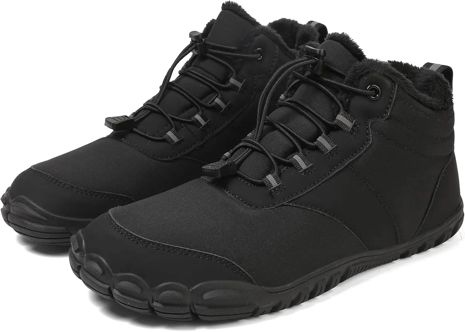 ZWRXW Winter Barefoot Shoes Women Men Hike Shoes Footwear Slip On Warm Zero Drop Snow Boot Minimalist Waterproof Shoe Wide Toe Barefoot Hiking Shoe Wide Toe Box Ankle Boots